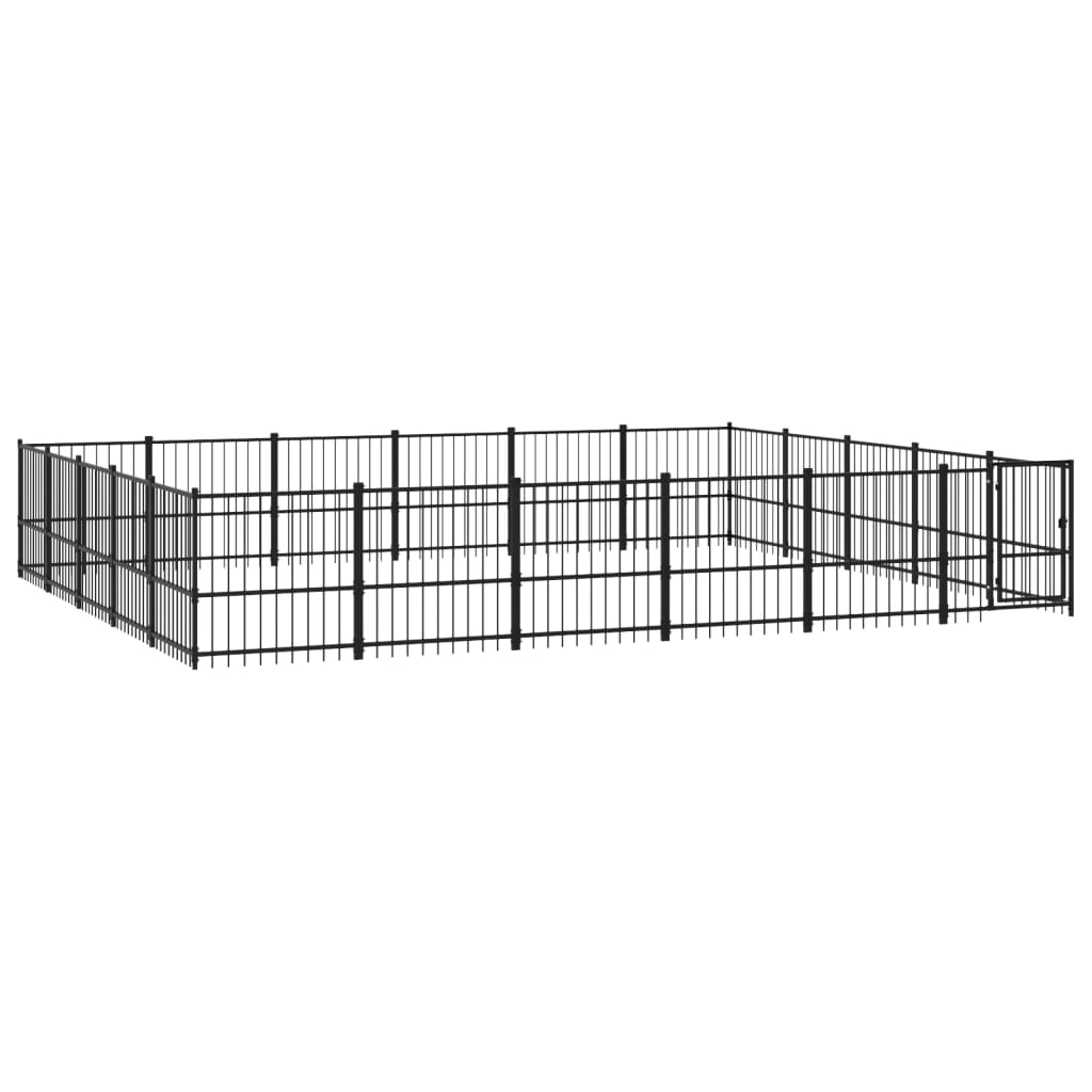 Vidaxl Dog Kennel pour l'extérieur de 28,23 m² en acier