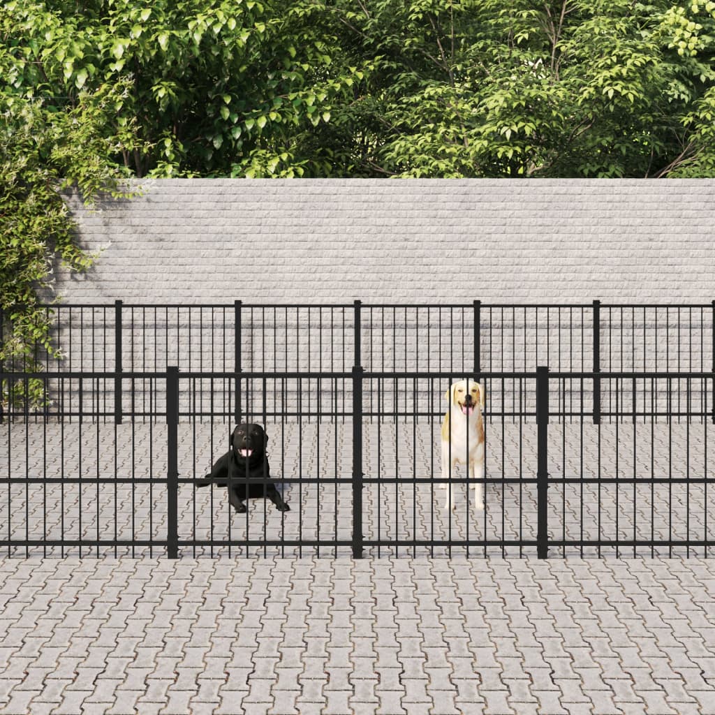 Vidaxl Dog Kennel pour l'extérieur de 28,23 m² en acier