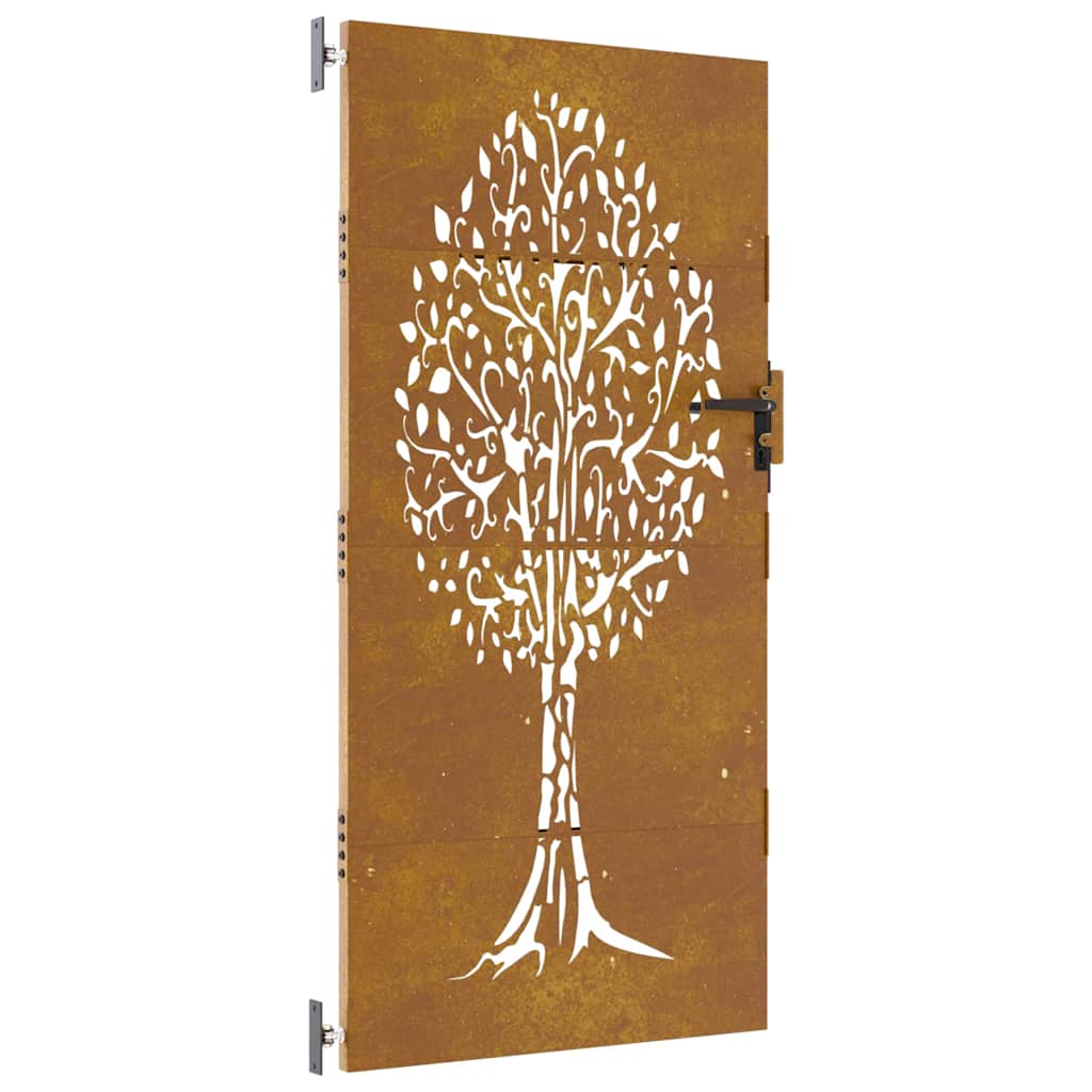 Vidaxxl vartai 85x200 cm medžio dizaino corten plieno