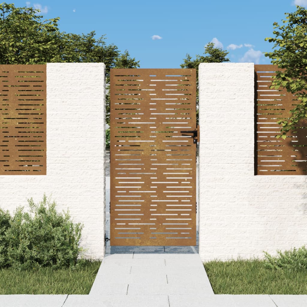 Vidaxl port 85x200 cm square corten steel