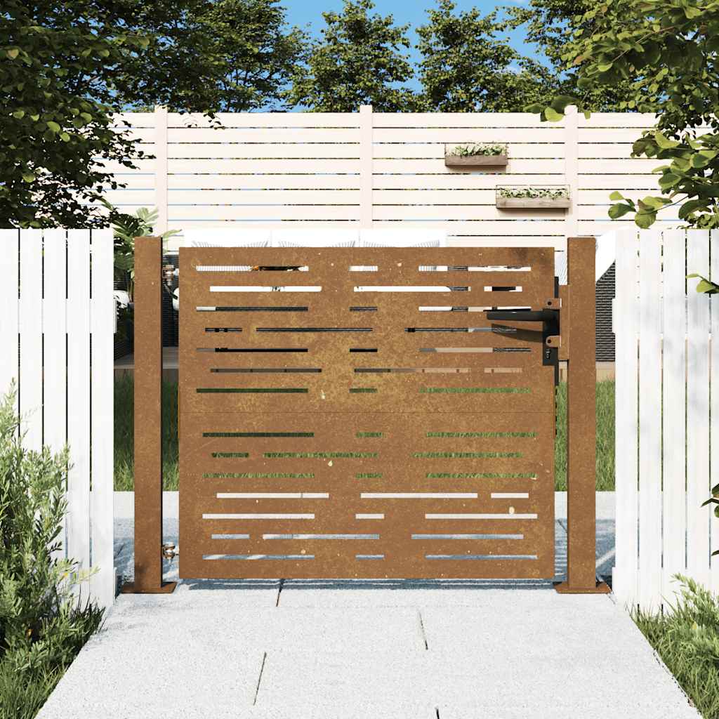 Vidaxxl vartai 105x80 cm kvadratiniai corten plieno