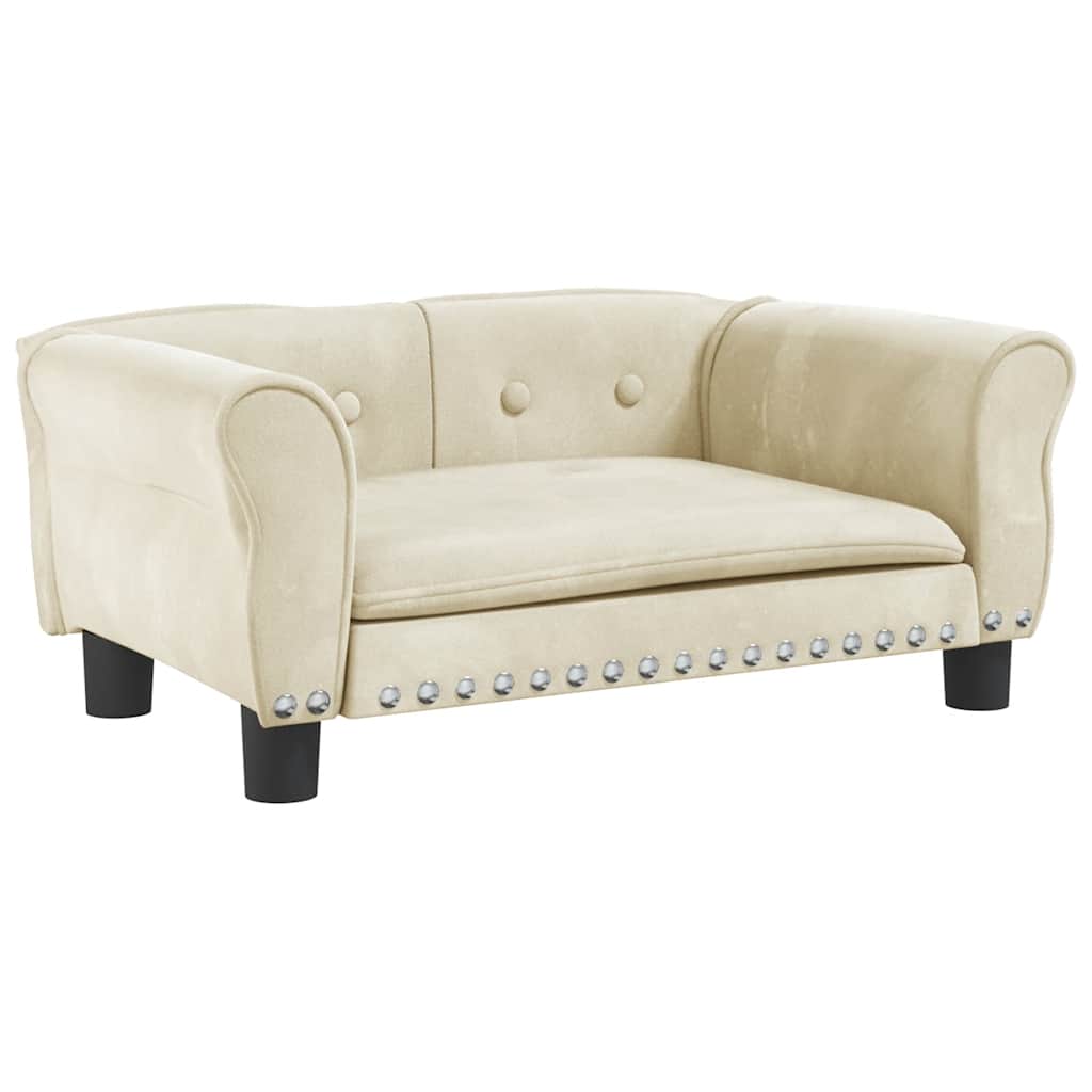 Canasta de perros de Vidaxl 70x45x30 cm de crema de terciopelo coloreada