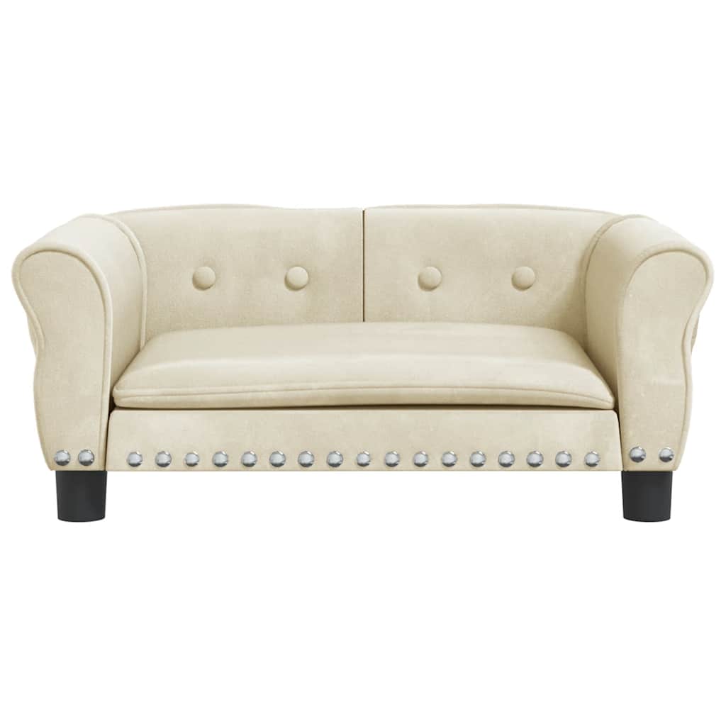 Canasta de perros de Vidaxl 70x45x30 cm de crema de terciopelo coloreada