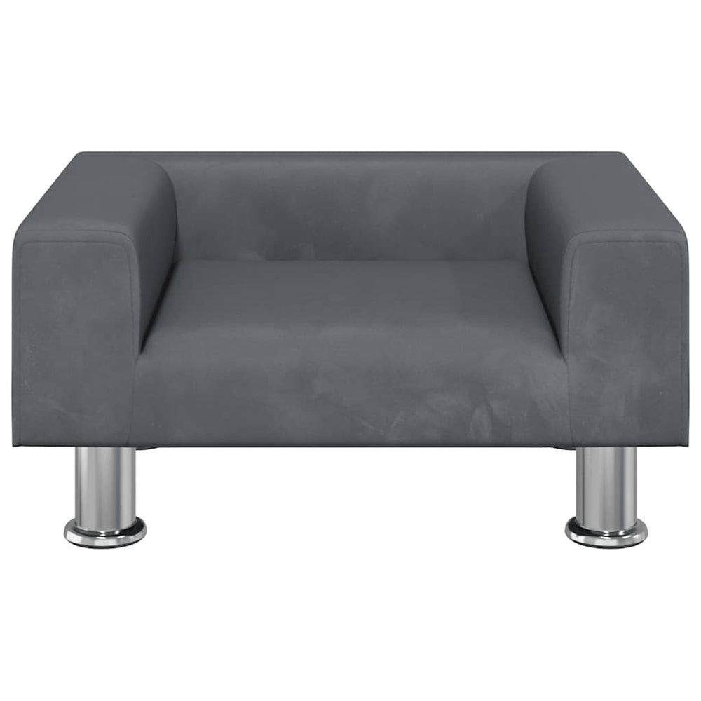 Vidaxl Hundekorb 50x40x26,5 cm Samt dunkelgrau