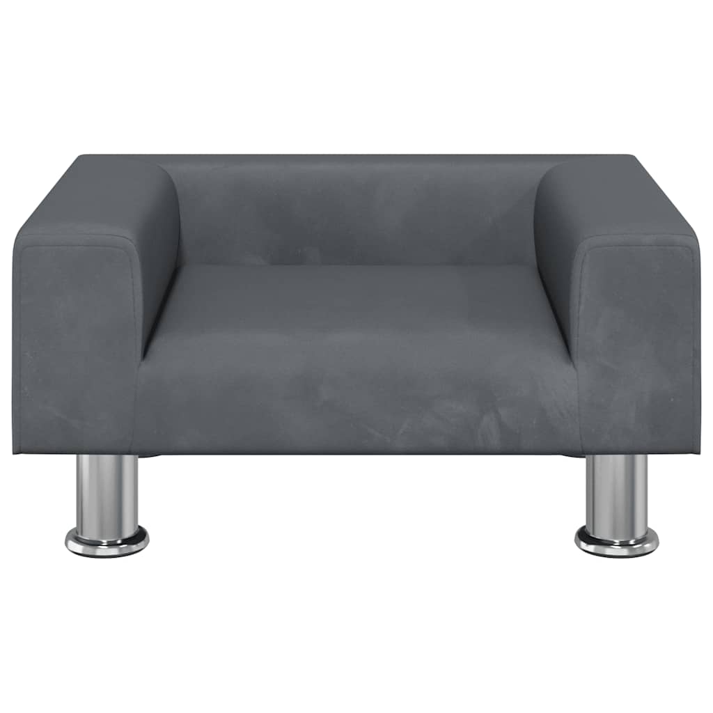 Vidaxl Hundekorb 50x40x26,5 cm Samt dunkelgrau
