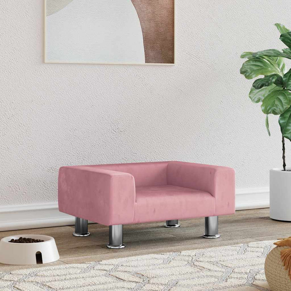 Letto per cani Vidaxxl 50x40x26,5 cm velluto rosa