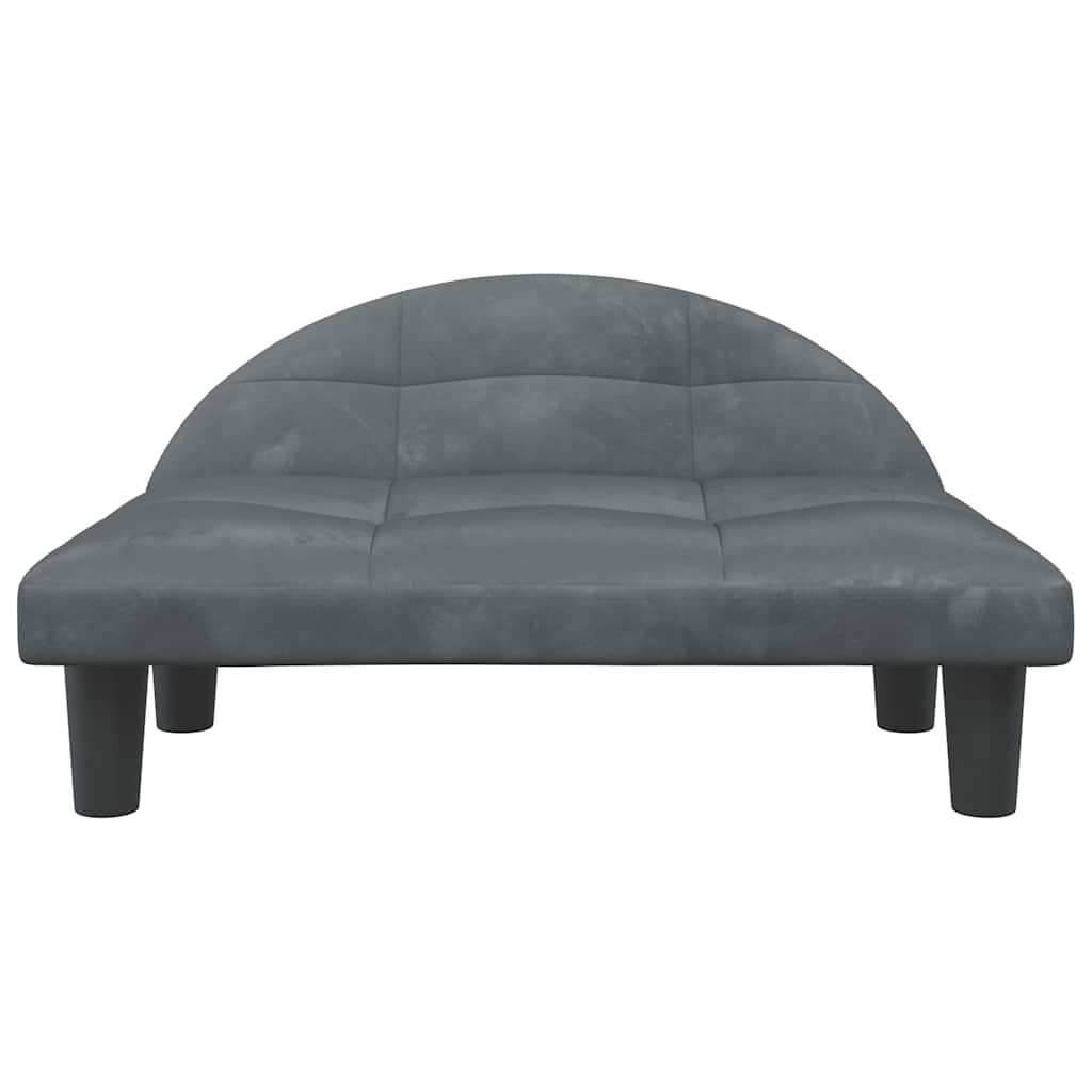 Letto per cani Vidaxxl 70x52x30 cm velluto grigio scuro