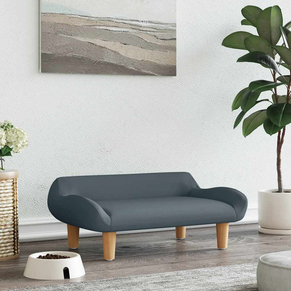 Vidaxl Hundekorb 70x40x24 cm Stoff dunkelgrau