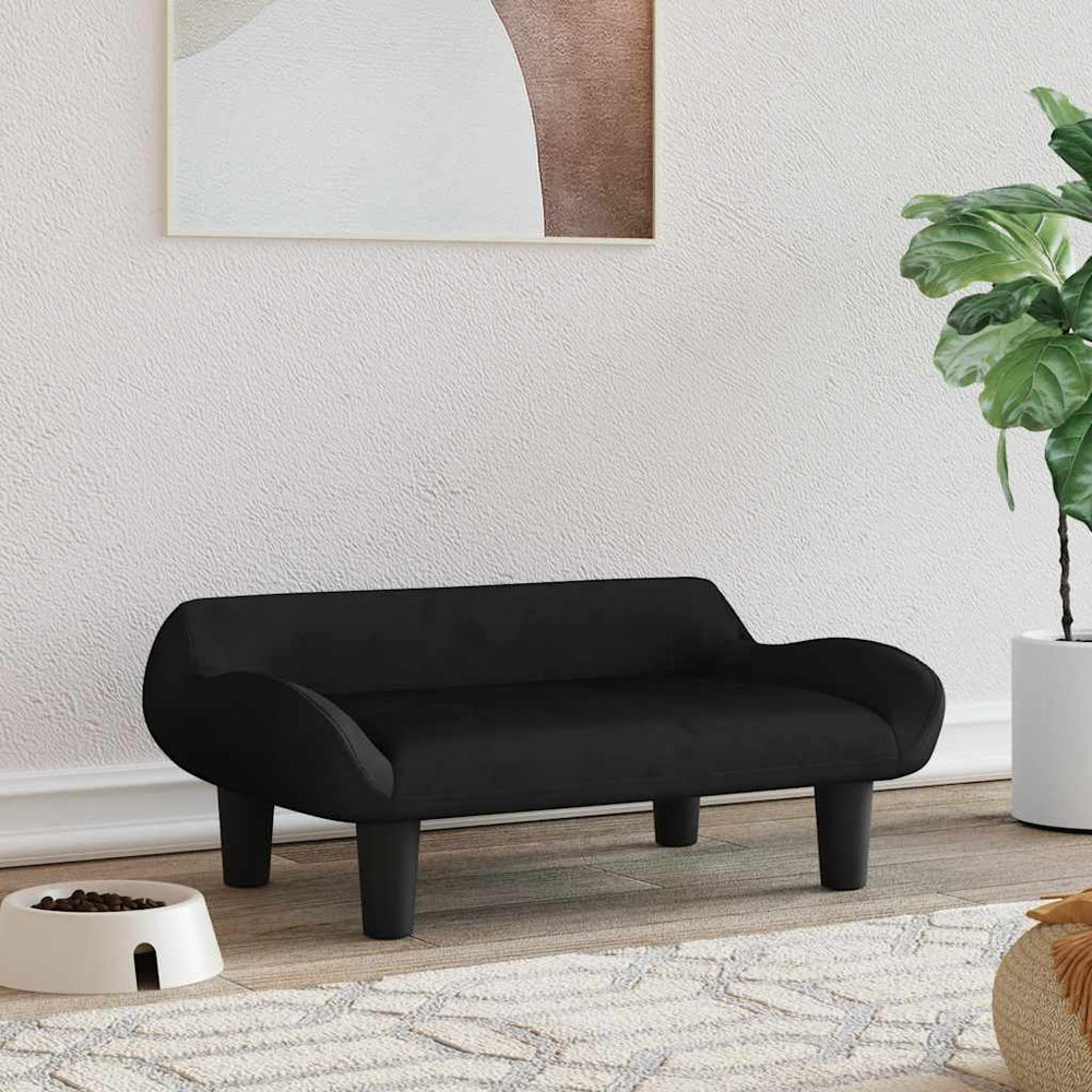Letto per cani Vidaxxl 70x40x24 cm velluto nero