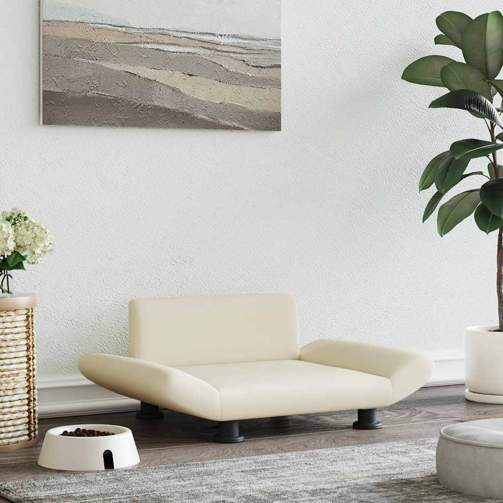 Vidaxl dog basket 70x45x28 cm artificial leather cream-colored