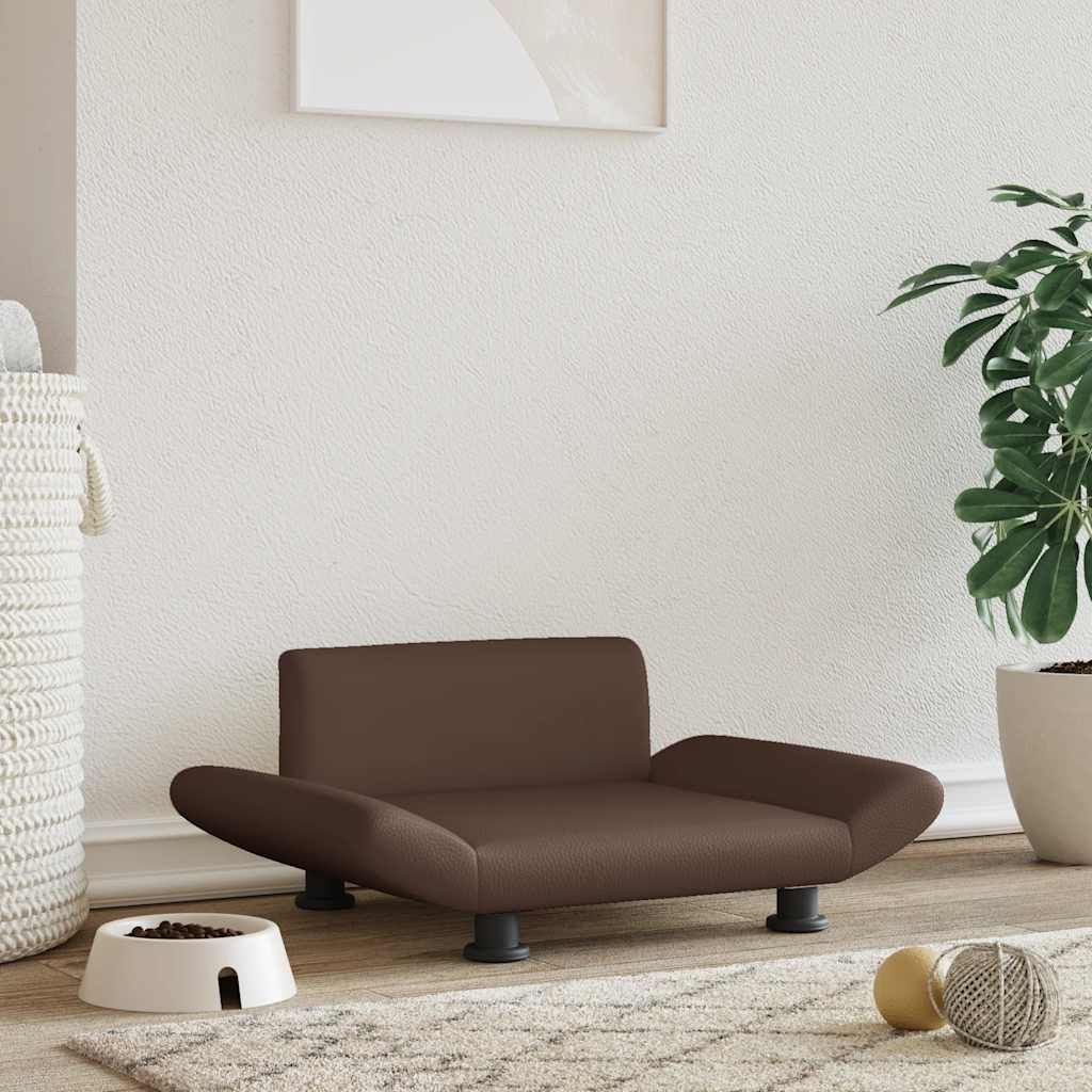 Vidaxxl koiransänky 70x45x28 cm keinonahka ruskea