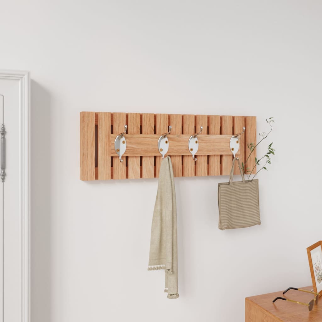 Vidaxl Wall Coat Rack 42x8.5x14 cm de madera de nogal sólida