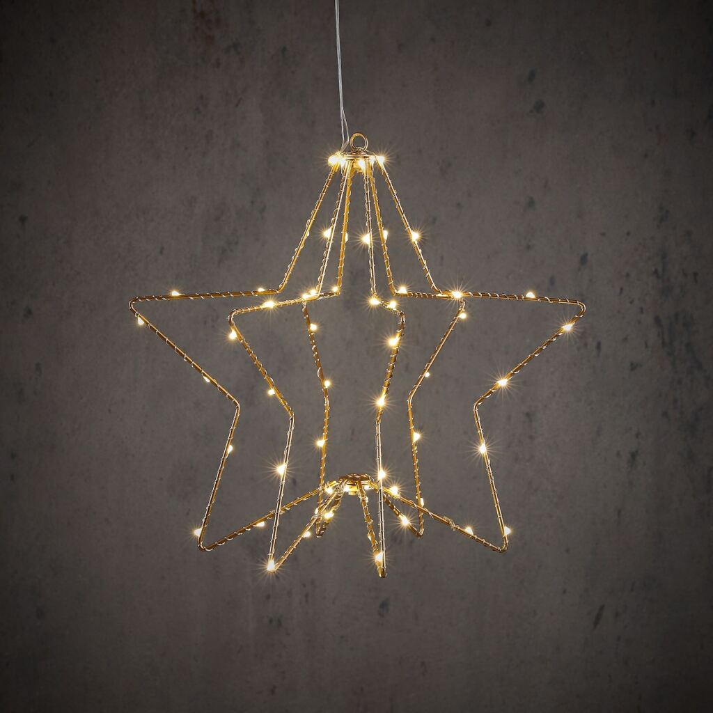 Edelman star hanging gold warm white 60 led bo - h32xd30cm