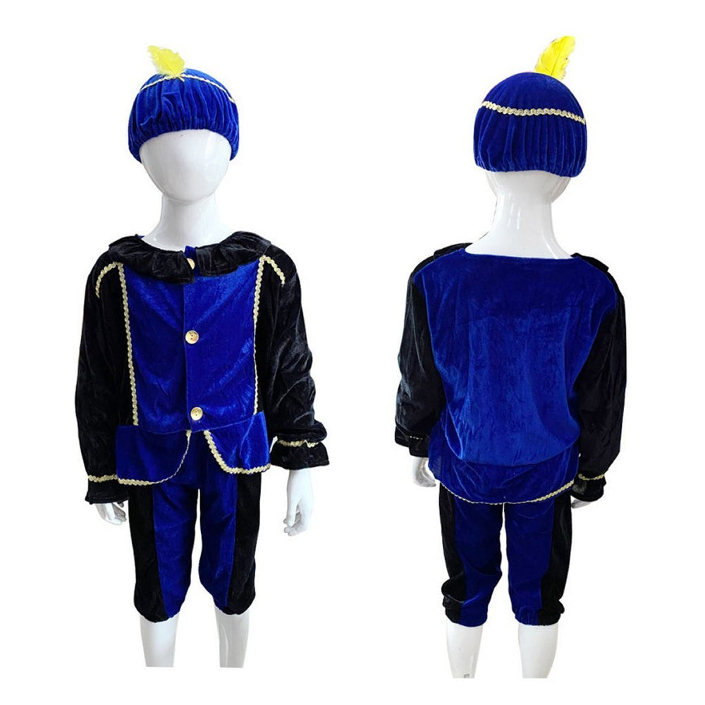 Sinterklaas Ensemble Habillage Pete Suit Bleu-Noir 5-7 ans