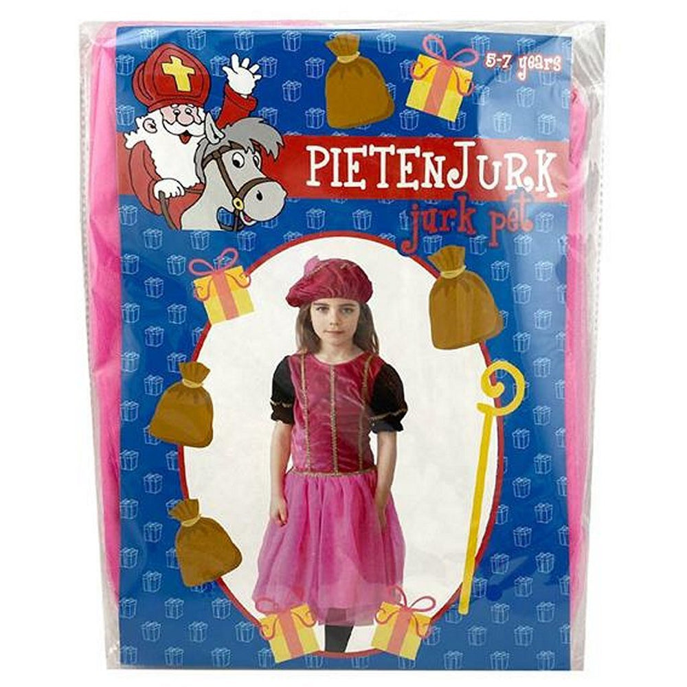 Sinterklaas Robe Set Pete Dress Pink 5-7 ans