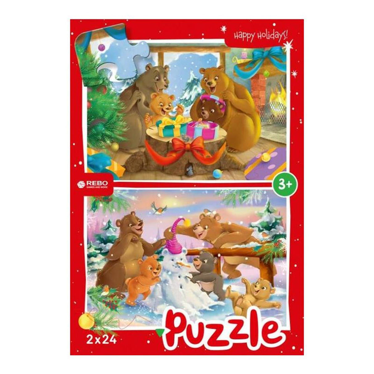 Rebo Productions Christmas Bears legpuzzel junior 24 24 stukjes