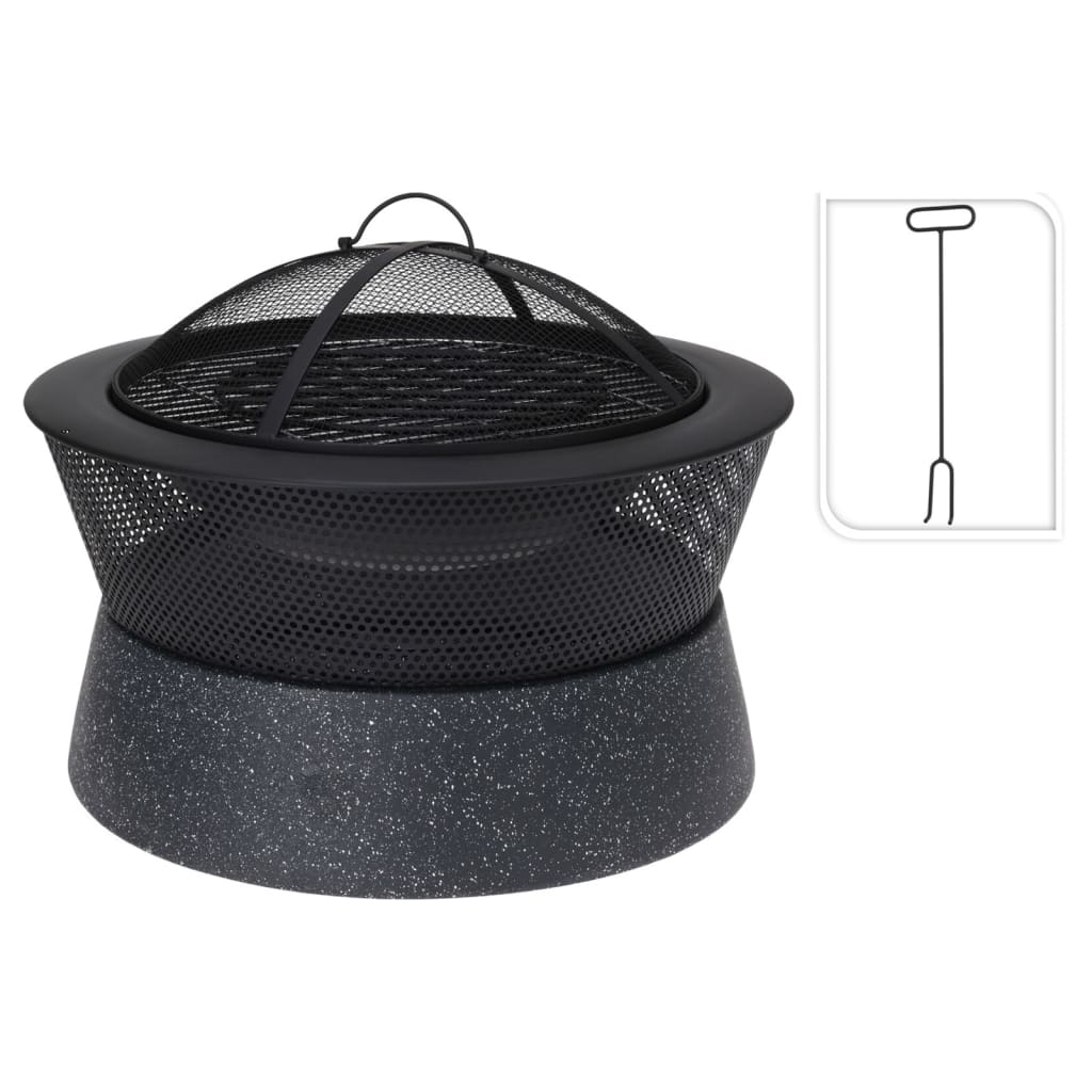 ProGarden ProGarden Fire bowl with grill round 54.5x54.5x38 cm black
