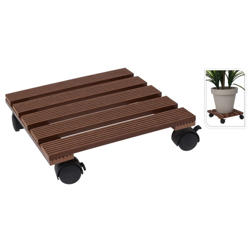 Progarden plant trolley square 29x29 cm brown