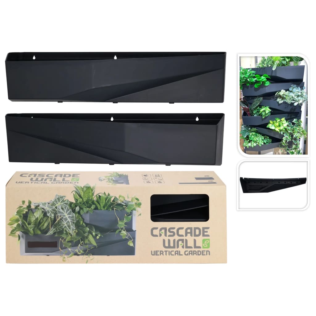 Progarden planter wall overflow 2 pieces 78x19x35 cm anthracite-colored