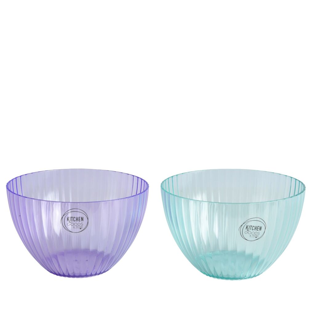Various plastic bowls 25.3cm diameter 2 assorted colors