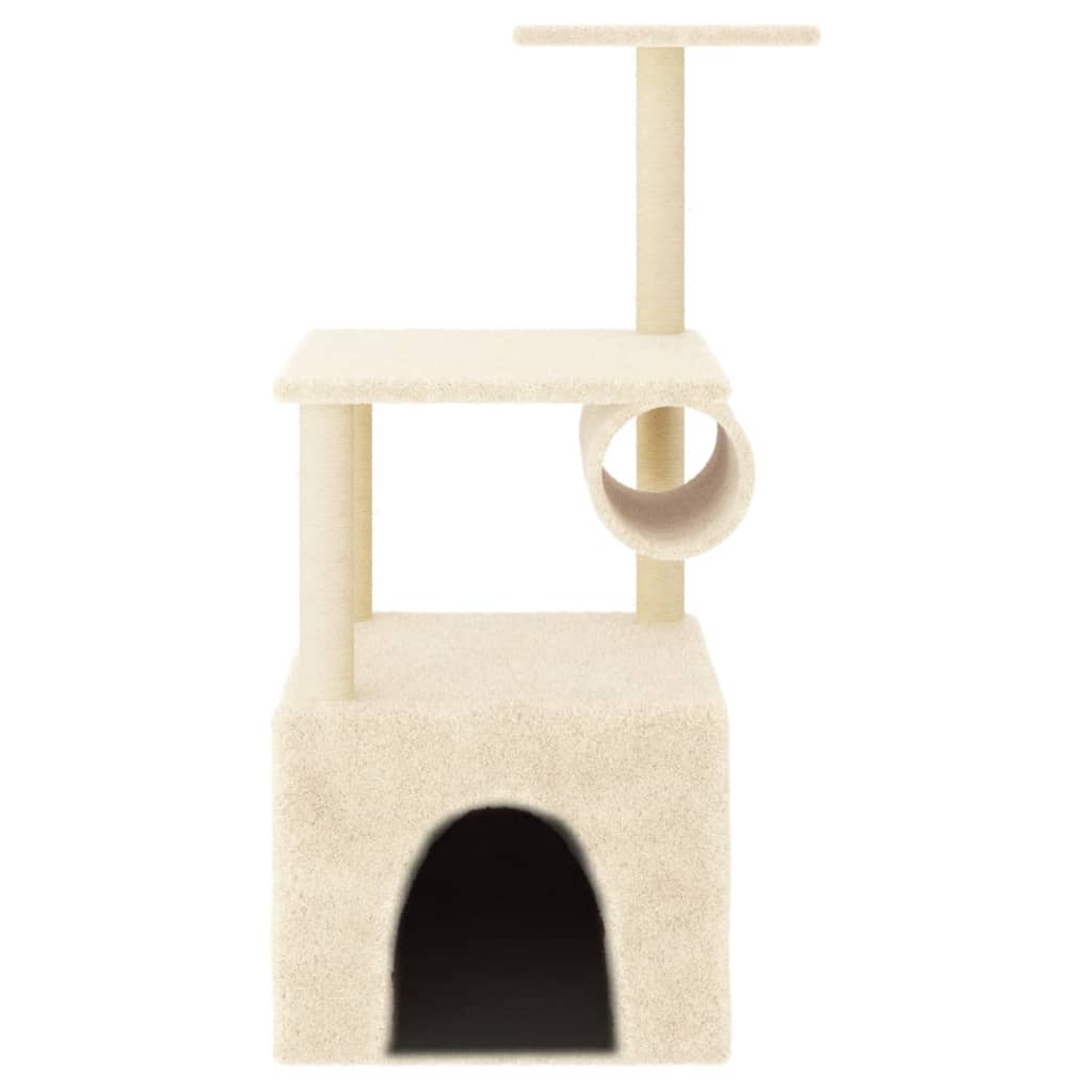 Vidaxl cat furniture with sisal scratching posts 109.5 cm cream-colored
