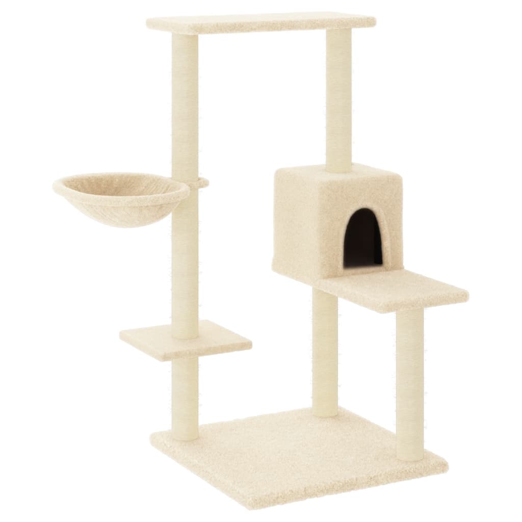 Vidaxl cat furniture with sisal scratching posts 95 cm cream-colored