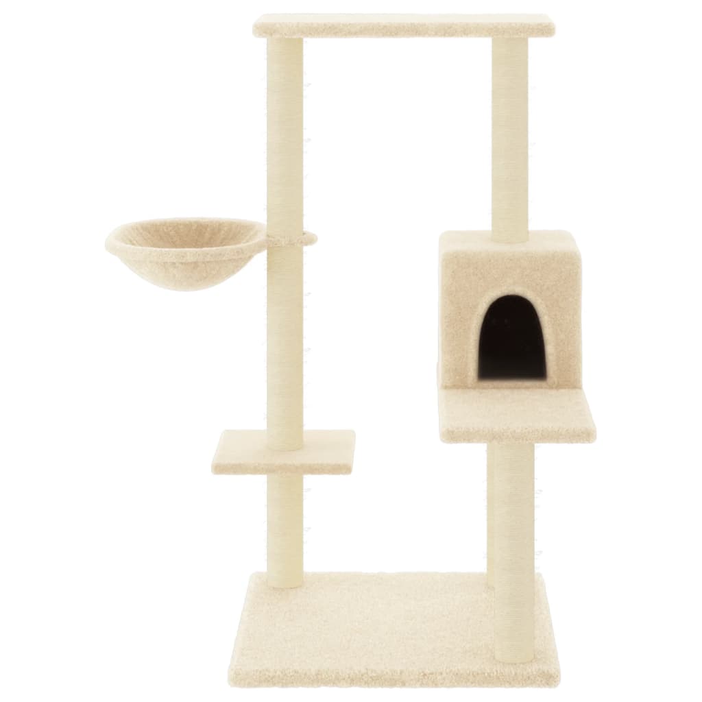 Vidaxl cat furniture with sisal scratching posts 95 cm cream-colored
