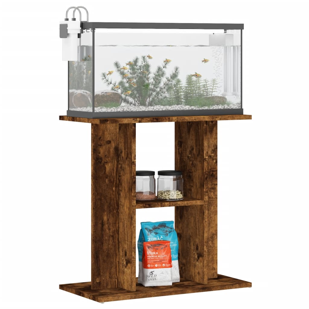 Vidaxl aquarium stand 60x30x60 cm processed wood smoked oak color