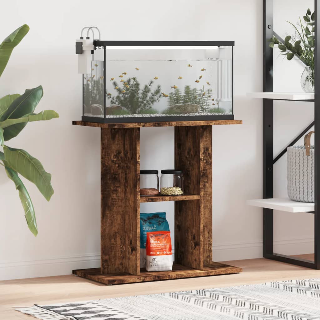 Vidaxl aquarium stand 60x30x60 cm processed wood smoked oak color