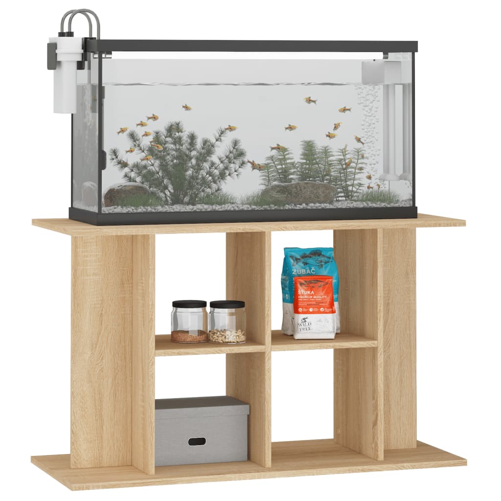 VIDAXL Aquarium Standard 100x40x60 cm verarbeitetes Holz Sonoma Eich