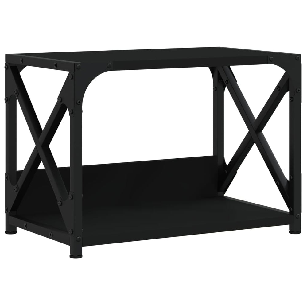 VIDAXL-Druckerständer 2-layer 44x26x31.5 cm verarbeitetes Holz schwarz