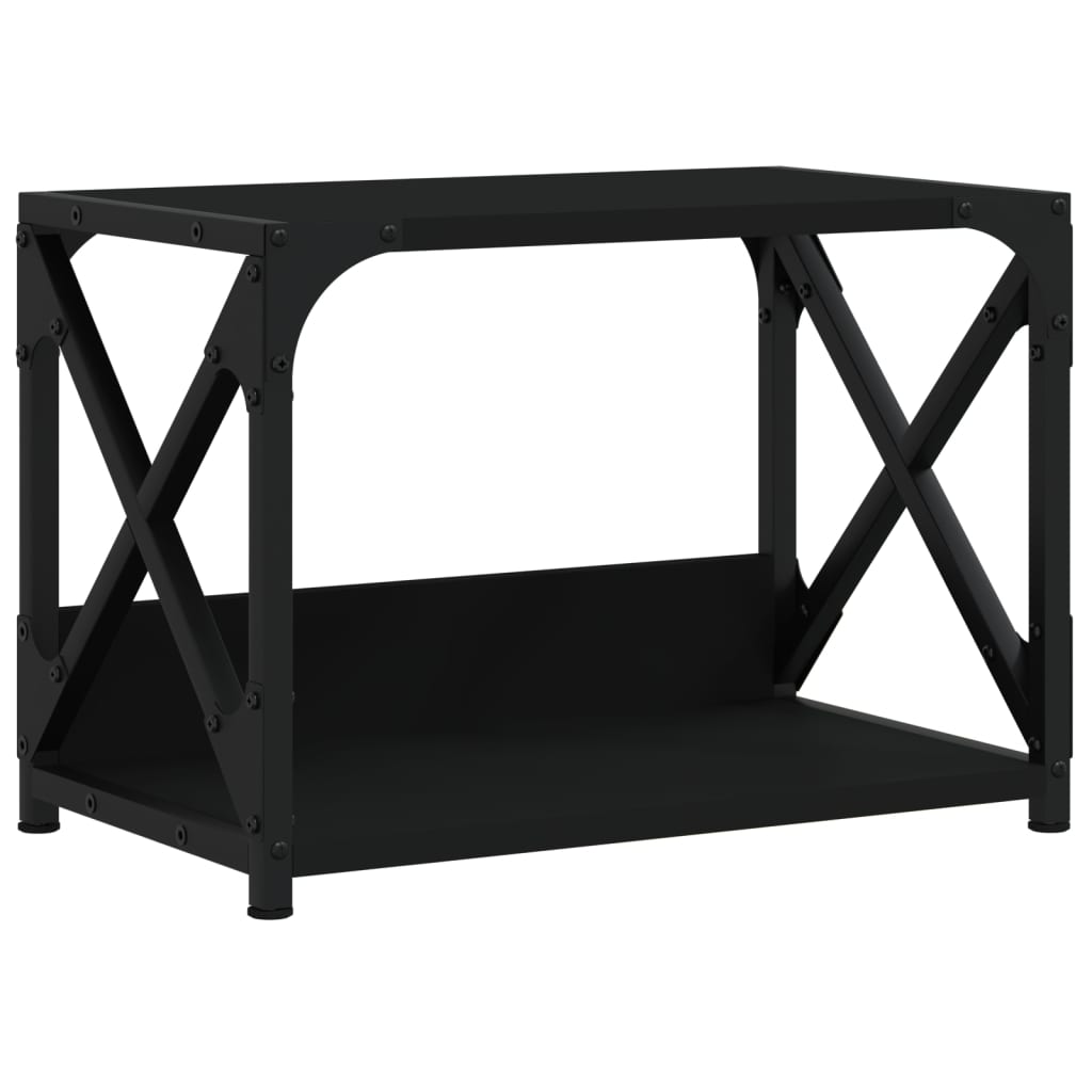 VIDAXL-Druckerständer 2-layer 44x26x31.5 cm verarbeitetes Holz schwarz