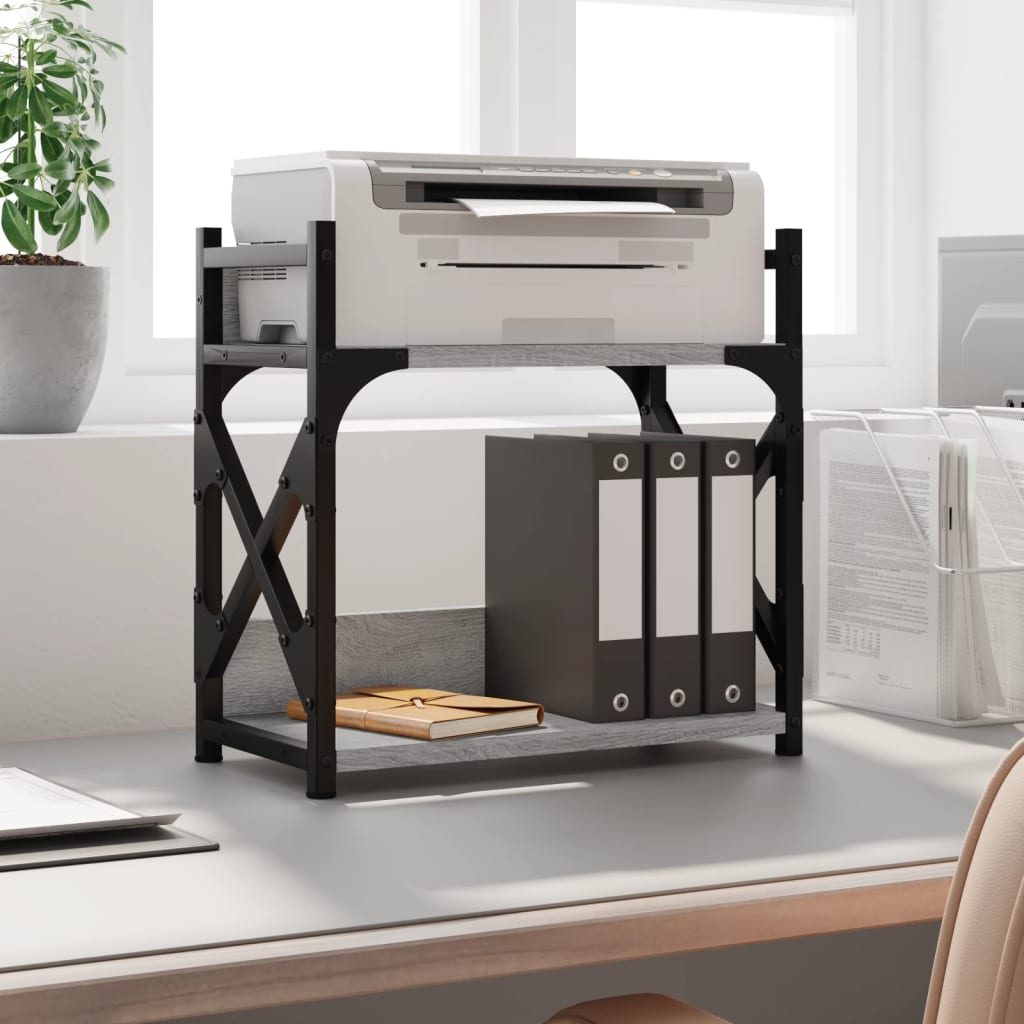 Vidaxl printer stand 2-tier 40x20x40 cm processed wood gray sonoma