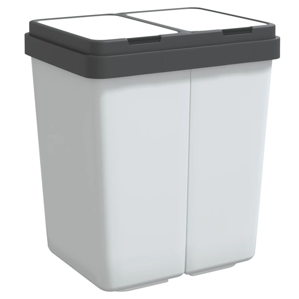 Vidaxl La basura puede duplicar 2x25 L de blanco