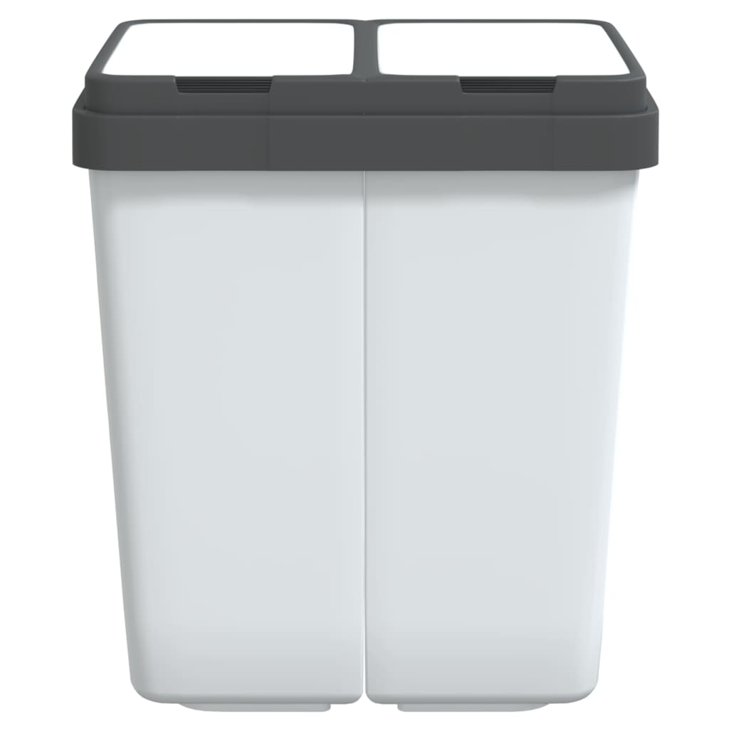 Vidaxl La basura puede duplicar 2x25 L de blanco