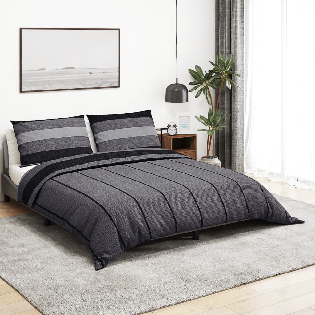Vidaxl nuvial overray set 225x220 cm de algodón gris oscuro