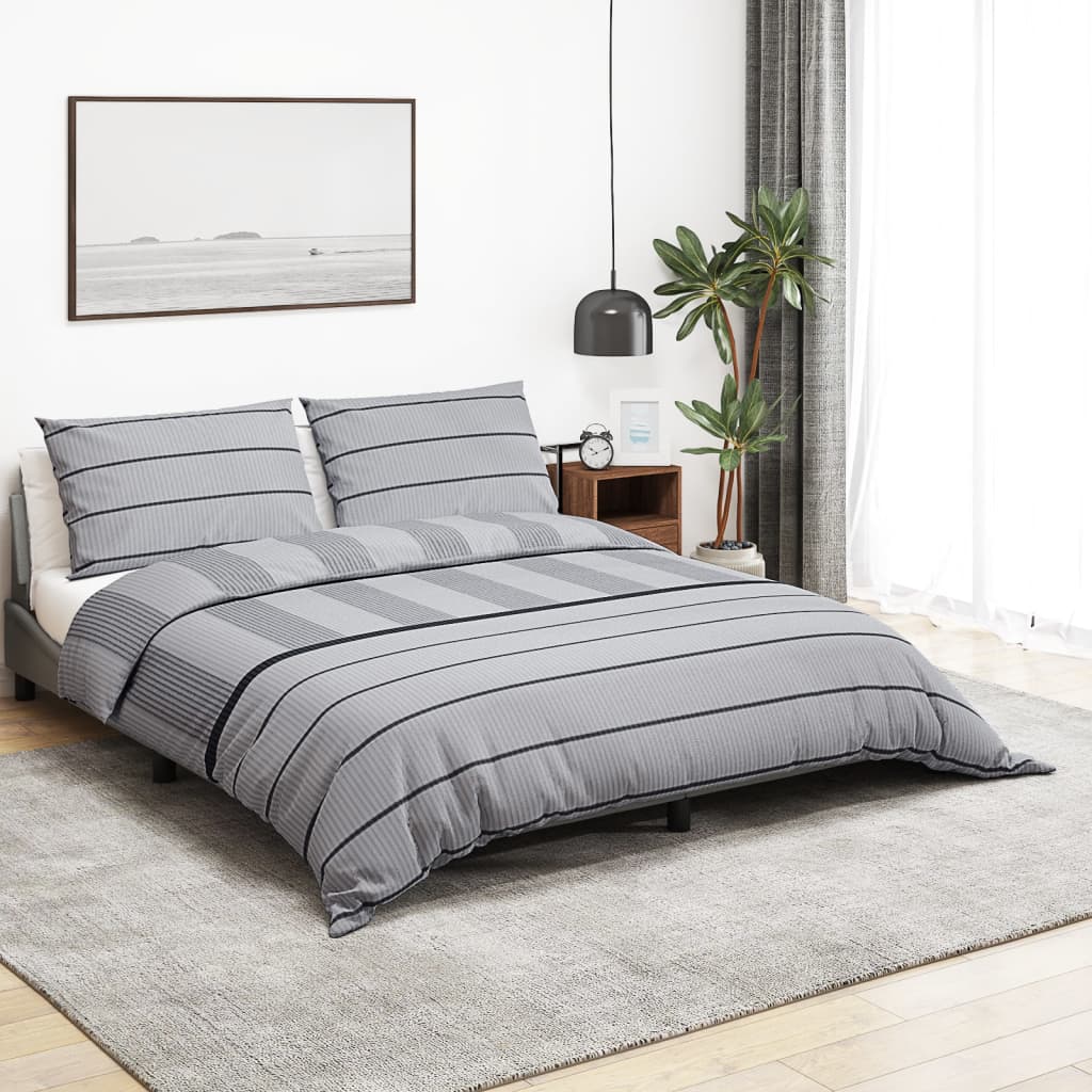 Vidaxl Duvet Crossing Set 200x200 cm de algodón gris