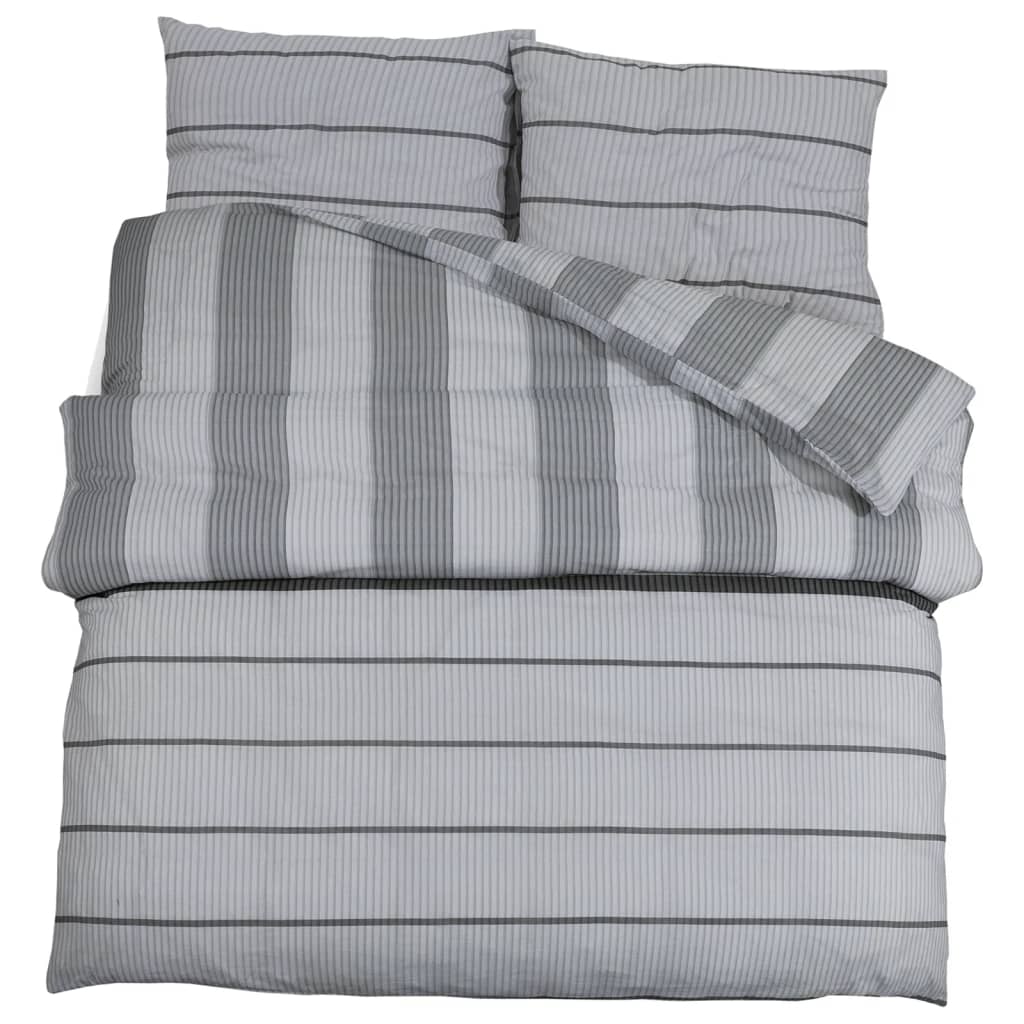 Vidaxl Duvet Crossing Set 200x200 cm de algodón gris