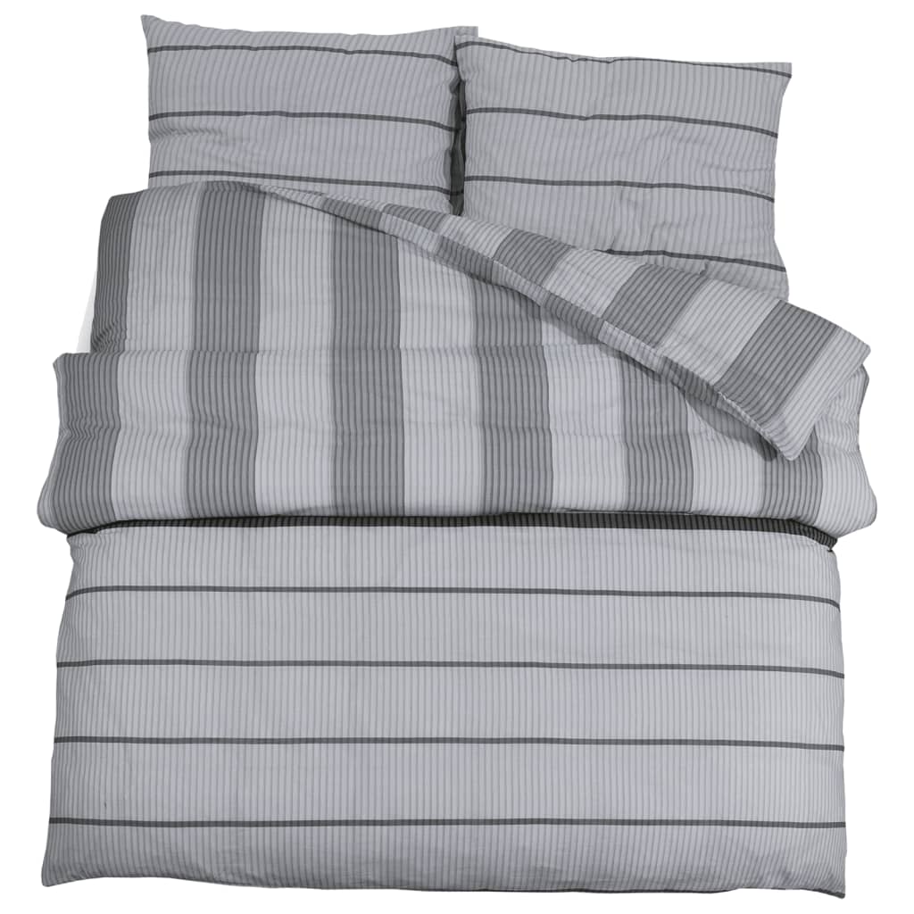 Vidaxl Duvet Crossing Set set 225x220 cm di cotone grigio
