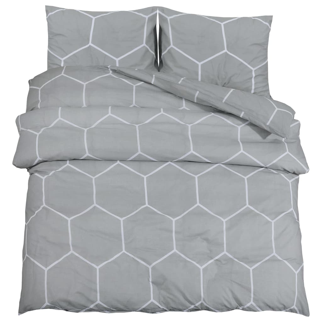 Vidaxl Duvet Crossing Set 200x200 cm de algodón gris