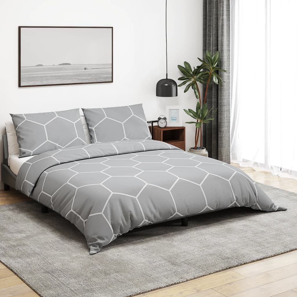 Vidaxl Duvet Crossing Set 200x200 cm de algodón gris