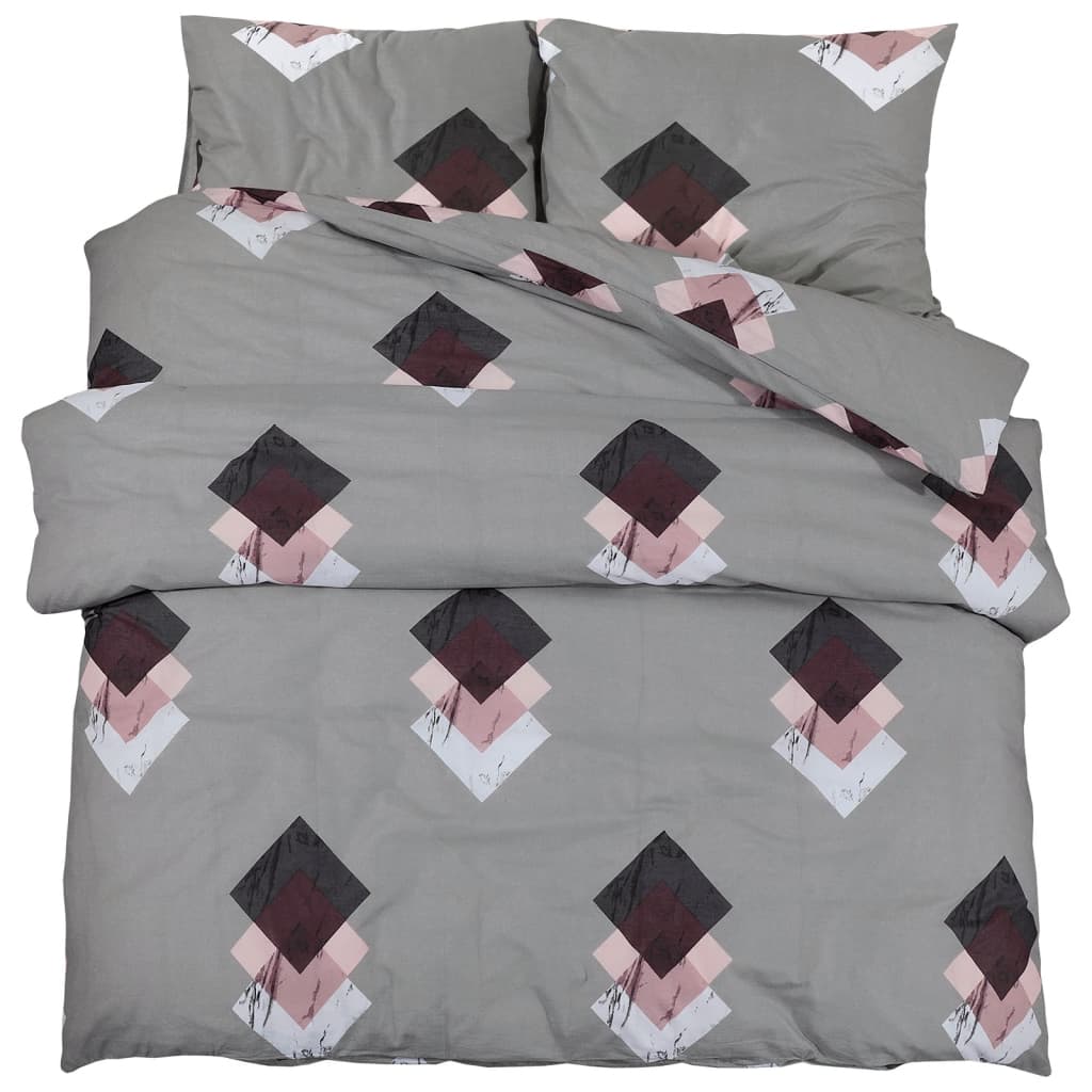 Vidaxl Duvet Sumpay set 220x240 cm di cotone grigio