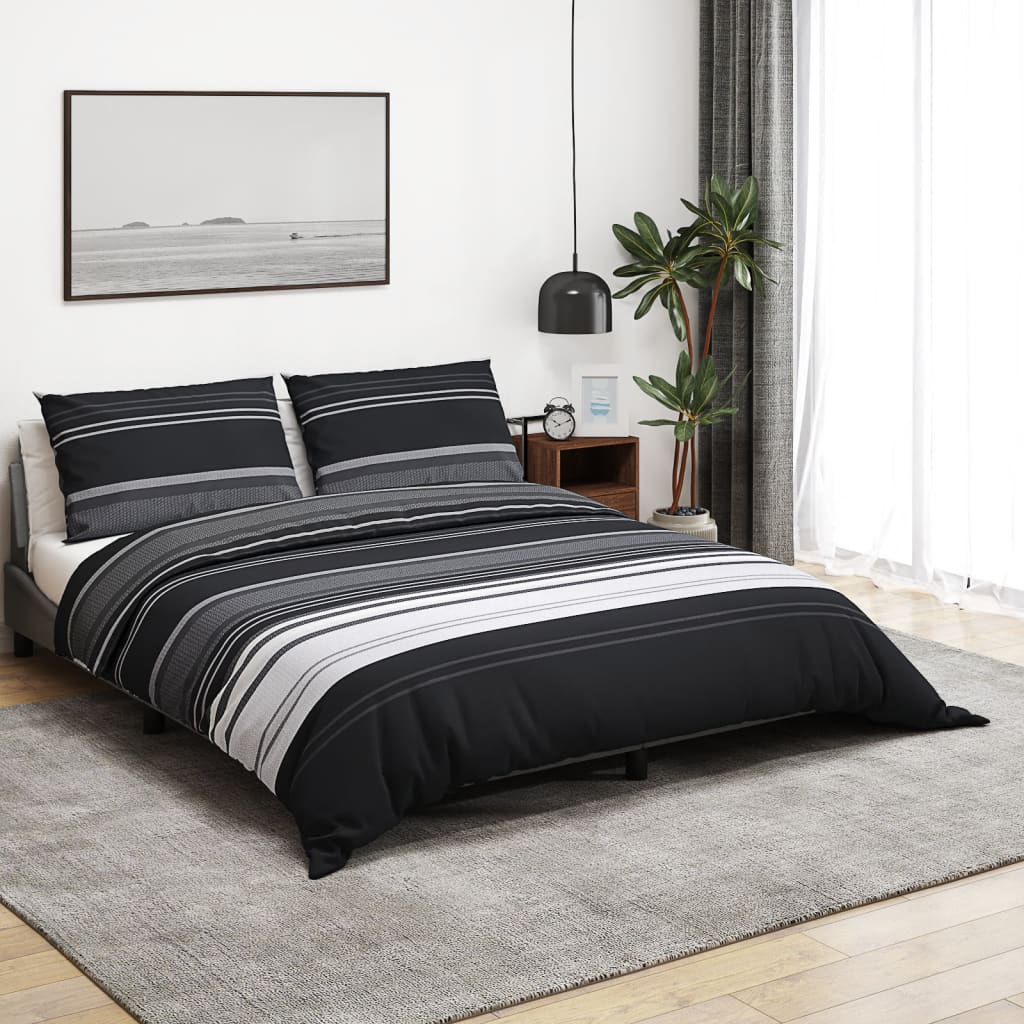 Vidaxl Duvet Sumpay Set 225x220 cm in bianco e nero