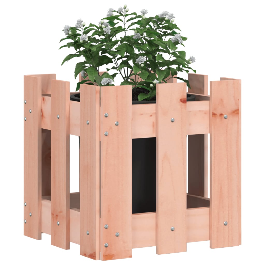 Vidaxl Planter with Fence Design 30x30x30 cm Solid Douglas Fir Wood