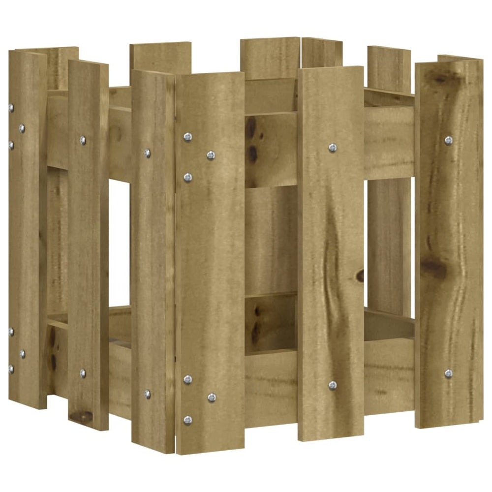 Jardinière Vidaxl avec clôture 30x30x30 cm en bois de pin imprégné