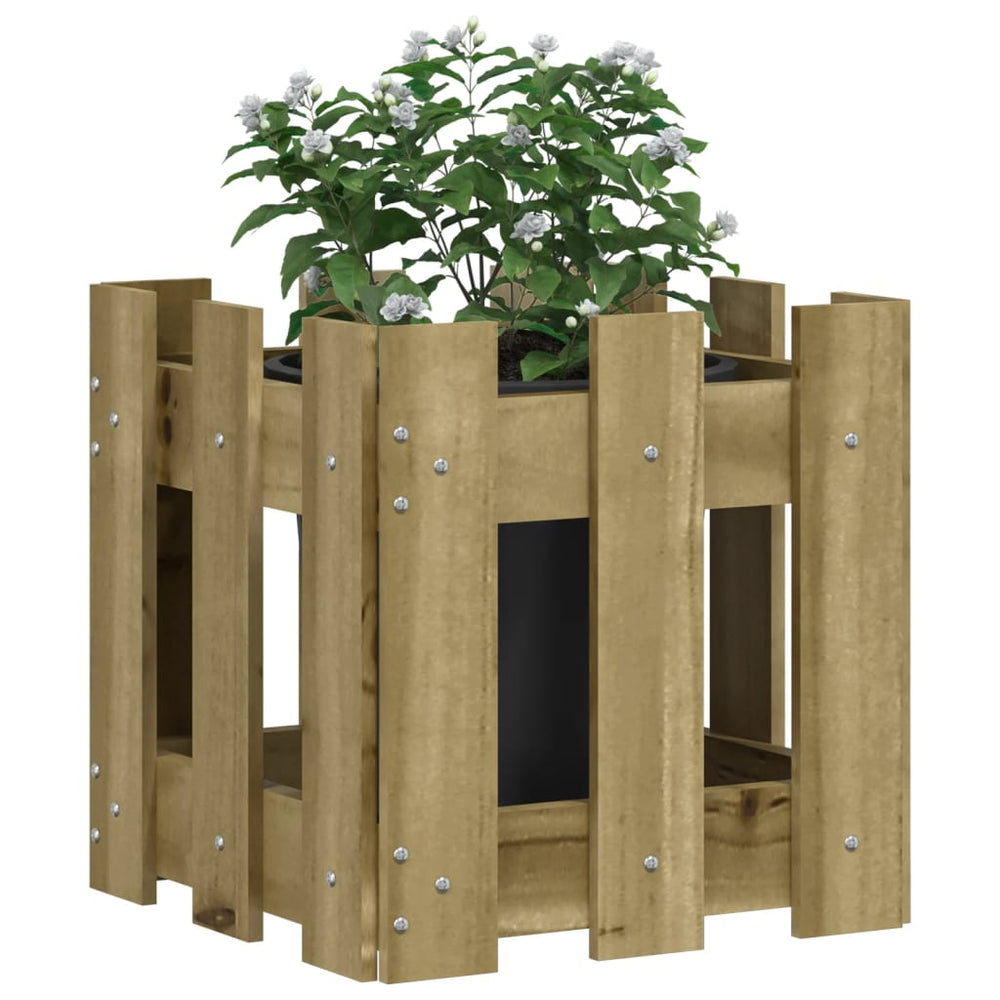 Jardinière Vidaxl avec clôture 30x30x30 cm en bois de pin imprégné