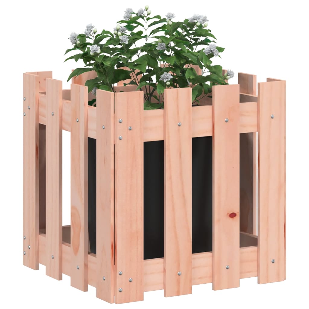 Vidaxl Planter with Fence Design 40x40x40 cm Solid Douglas Fir Wood