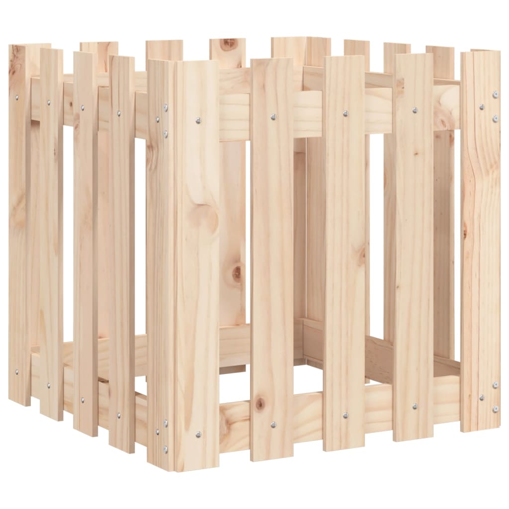 Vidaxl Planter with Fence Design 50x50x50 cm Solid Pinewood