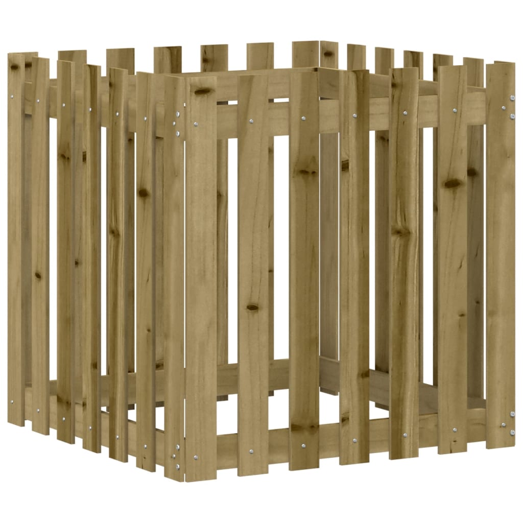 Vidaxx planter med gjerdedesign 70x70x70 cm impregnert furu tre