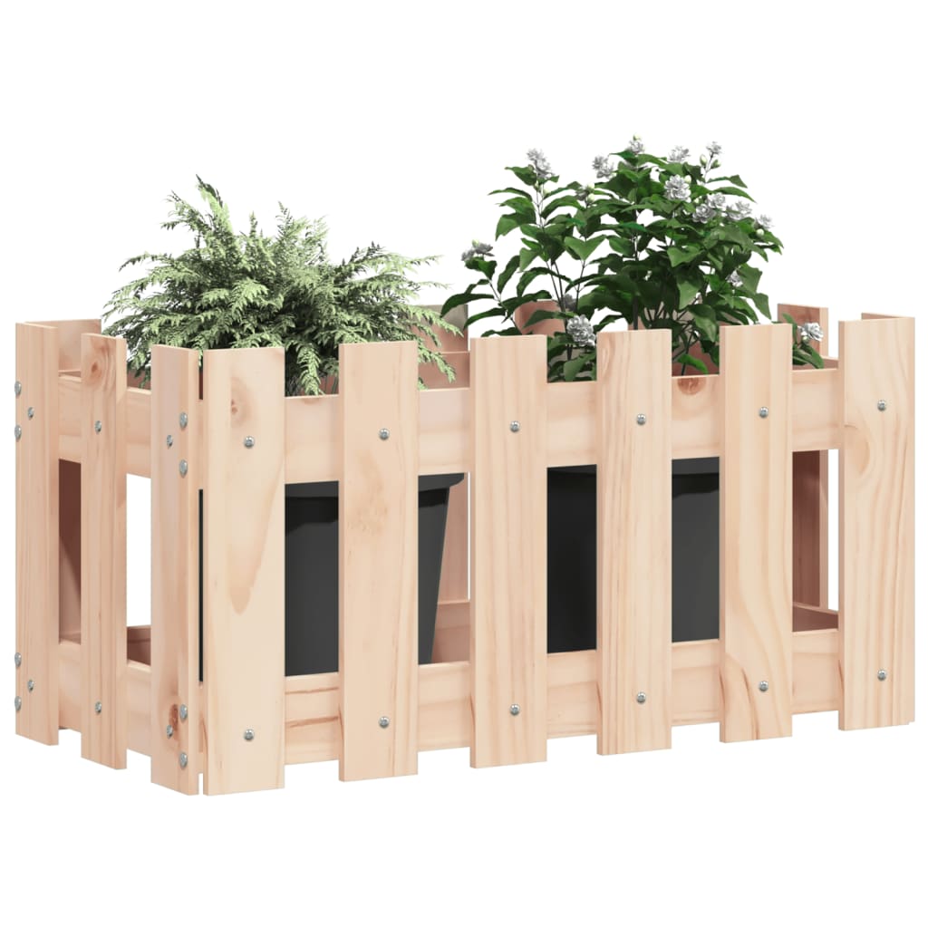 Vidaxl Planter with Fence Design 60x30x30 cm Solid Pinewood